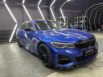 12 299 р. Сплиттер переднего М-бампера М-Perfomance  BMW 3 серия  G20 (2018-2022) седан (цвет: черный глянец)  с доставкой в г. Пермь. Увеличить фотографию 4