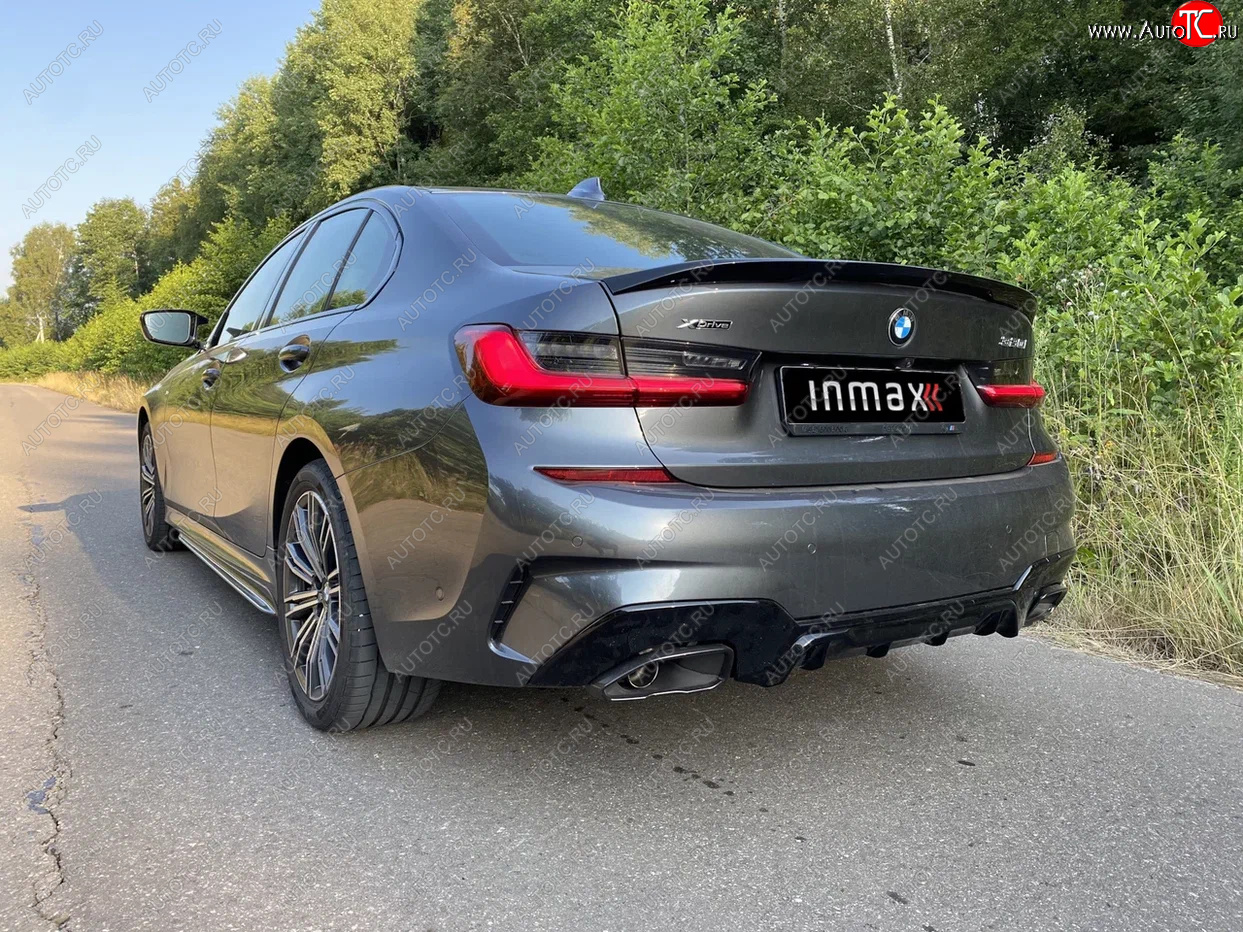 12 999 р. Диффузор заднего бампера М-Perfomance 340 Inmax  BMW 3 серия  G20 (2018-2022) седан (цвет: черный глянец)  с доставкой в г. Пермь