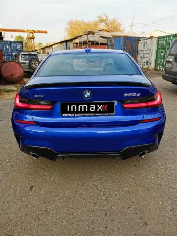 12 999 р. Диффузор заднего бампера М-Perfomance 320 Inmax  BMW 3 серия  G20 (2018-2022) седан (цвет: черный глянец)  с доставкой в г. Пермь. Увеличить фотографию 10