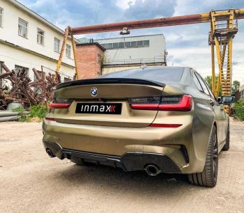 12 999 р. Диффузор заднего бампера М-Perfomance 320 Inmax  BMW 3 серия  G20 (2018-2022) седан (цвет: черный глянец)  с доставкой в г. Пермь. Увеличить фотографию 11