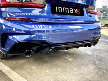 12 999 р. Диффузор заднего бампера М-Perfomance 320 Inmax  BMW 3 серия  G20 (2018-2022) седан (цвет: черный глянец)  с доставкой в г. Пермь. Увеличить фотографию 7