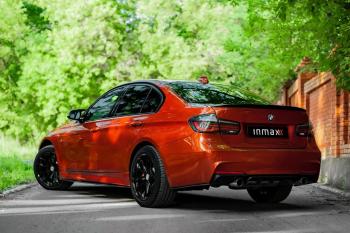 5 999 р. Накладки M-Perfomance под задний бампер (мини-лезвия)  BMW 3 серия  F30 (2012-2018) седан дорестайлинг, седан рестайлинг (цвет: черный матовый)  с доставкой в г. Пермь. Увеличить фотографию 10