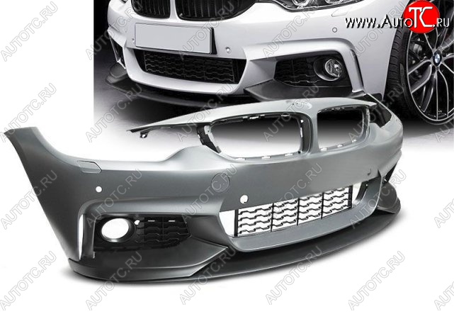61 499 р. Передний бампер M-performance BMW 4 серия F32 купе дорестайлинг (2013-2017) (Неокрашенный)  с доставкой в г. Пермь