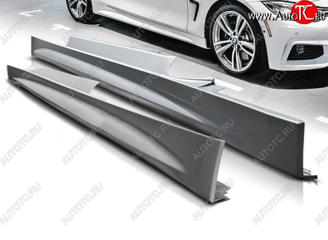 18 199 р. Пороги накладки M-tech BMW 4 серия F32 купе рестайлинг (2017-2020) (Неокрашенные)  с доставкой в г. Пермь