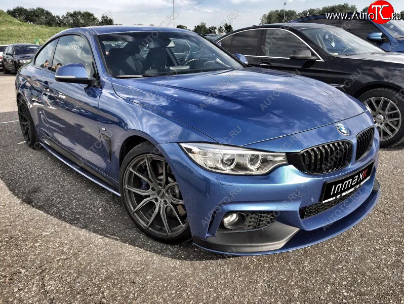 14 499 р. Сплиттер переднего бампера М-Perfomance  BMW 4 серия ( F32,  F36) (2013-2020) купе дорестайлинг, лифтбэк дорестайлинг, купе рестайлинг, лифтбэк рестайлинг (цвет: черный матовый)  с доставкой в г. Пермь