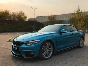 14 499 р. Сплиттер переднего бампера М-Perfomance  BMW 4 серия ( F32,  F36) (2013-2020) купе дорестайлинг, лифтбэк дорестайлинг, купе рестайлинг, лифтбэк рестайлинг (цвет: черный матовый)  с доставкой в г. Пермь. Увеличить фотографию 3