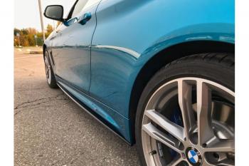 9 999 р. Пластиковые накладки под пороги М-Perfomance  BMW 4 серия  F32 (2013-2020) купе дорестайлинг, купе рестайлинг (цвет: черный матовый)  с доставкой в г. Пермь. Увеличить фотографию 2