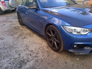 9 999 р. Пластиковые накладки под пороги М-Perfomance  BMW 4 серия  F32 (2013-2020) купе дорестайлинг, купе рестайлинг (цвет: черный матовый)  с доставкой в г. Пермь. Увеличить фотографию 8