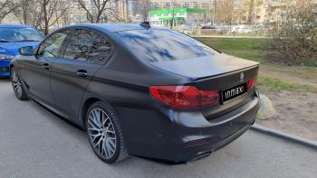 5 999 р. Накладки M-Perfomance под задний бампер (мини-лезвия) Inmax  BMW 5 серия  G30 (2016-2020) дорестайлинг, седан (цвет: черный глянец)  с доставкой в г. Пермь. Увеличить фотографию 11