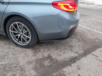 5 999 р. Накладки M-Perfomance под задний бампер (мини-лезвия) Inmax  BMW 5 серия  G30 (2016-2020) дорестайлинг, седан (цвет: черный глянец)  с доставкой в г. Пермь. Увеличить фотографию 12