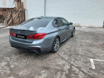 5 999 р. Накладки M-Perfomance под задний бампер (мини-лезвия) Inmax  BMW 5 серия  G30 (2016-2020) дорестайлинг, седан (цвет: черный глянец)  с доставкой в г. Пермь. Увеличить фотографию 13