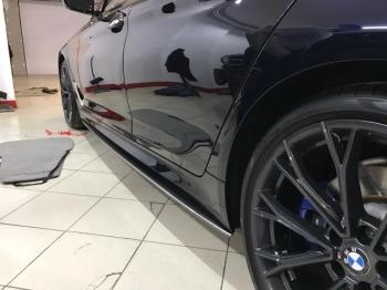 10 999 р. Пластиковые накладки под пороги M-порогов  BMW 5 серия  G30 (2016-2020) дорестайлинг, седан (черный глянец)  с доставкой в г. Пермь. Увеличить фотографию 3