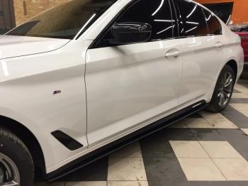 10 999 р. Пластиковые накладки под пороги M-порогов  BMW 5 серия  G30 (2016-2020) дорестайлинг, седан (черный глянец)  с доставкой в г. Пермь. Увеличить фотографию 6