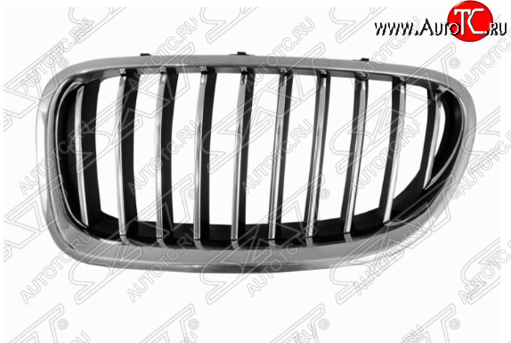 2 149 р. Левая решетка радиатора SAT (черная с хромом) BMW 5 серия F10 рестайлинг, седан (2013-2017)  с доставкой в г. Пермь