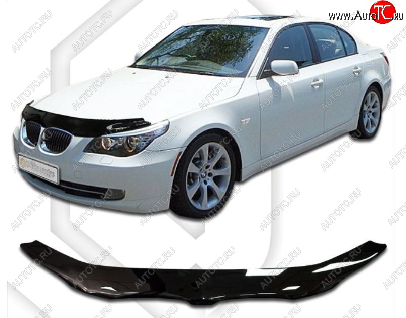 1 999 р. Дефлектор капота CA-Plastic  BMW 5 серия ( E60,  E61) (2003-2010) седан дорестайлинг, универсал дорестайлинг, седан рестайлинг, универсал рестайлинг (Classic черный, Без надписи)  с доставкой в г. Пермь