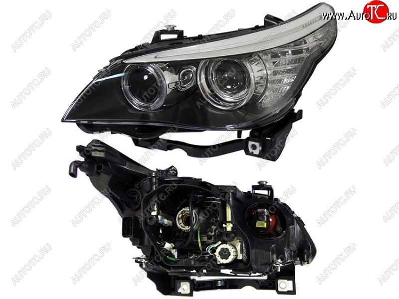 26 749 р. Левая передняя фара SAT (под ксенон, диодная) BMW 5 серия E60 седан дорестайлинг (2003-2007)  с доставкой в г. Пермь