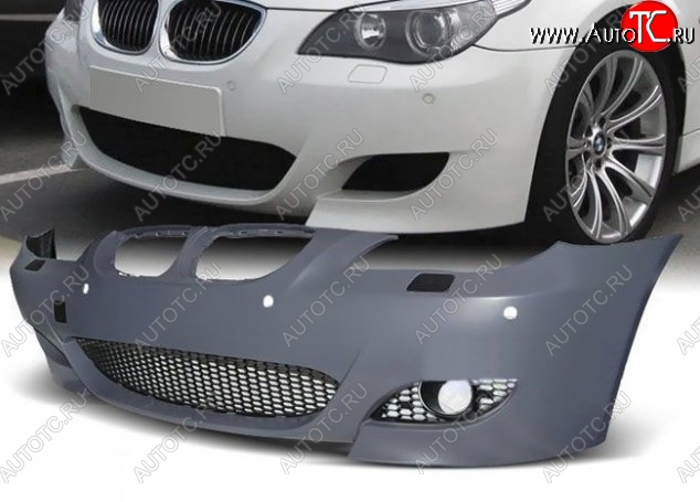 24 249 р. Передний бампер M5 Style BMW 5 серия E60 седан дорестайлинг (2003-2007) (Неокрашенный)  с доставкой в г. Пермь