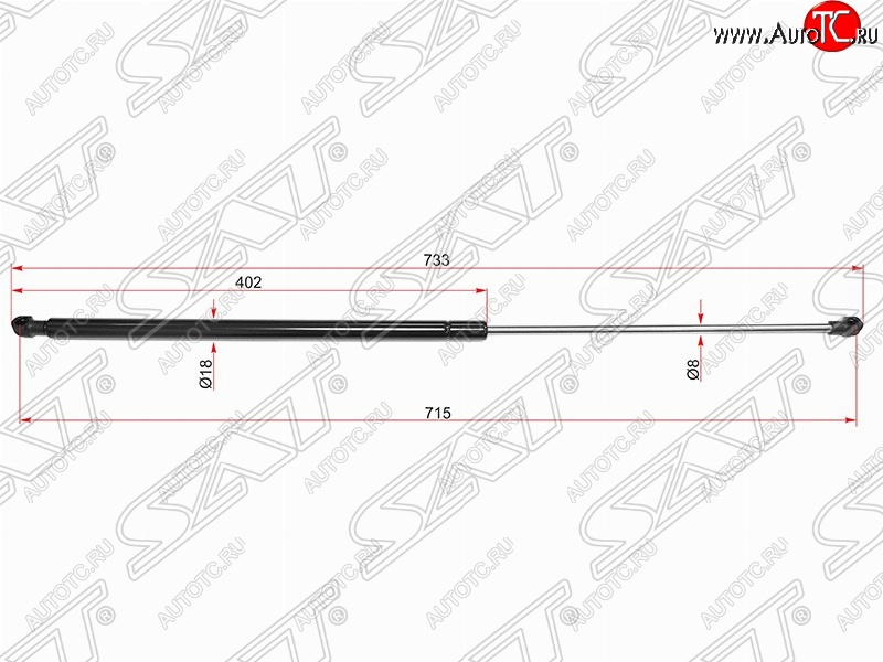 669 р. Упор капота SAT (газовый) BMW 7 серия E65,E66, E67, E68 дорестайлинг, седан (2001-2005)  с доставкой в г. Пермь