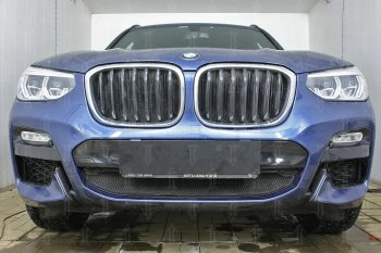 62 999 р. Защитная сетка радиатора в бампер (алюминий/пластик, 2.0i /2.0d/3.0d, AT, Base) Стрелка 11 Стандарт BMW X3 G01 дорестайлинг (2017-2021) (Цвет: черный, без зимней заглушки)  с доставкой в г. Пермь. Увеличить фотографию 2