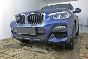 62 999 р. Защитная сетка радиатора в бампер (алюминий/пластик, 2.0i /2.0d/3.0d, AT, Base) Стрелка 11 Стандарт BMW X3 G01 дорестайлинг (2017-2021) (Цвет: черный, без зимней заглушки)  с доставкой в г. Пермь. Увеличить фотографию 3