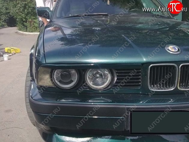 1 649 р. Реснички на фары CT v1 BMW 5 серия E34 седан дорестайлинг (1988-1994) (Неокрашенные)  с доставкой в г. Пермь
