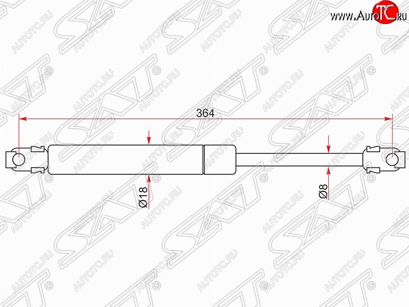 539 р. Упор крышки багажника SAT (без спойлера, газовый) BMW 5 серия E34 универсал (1988-1996)  с доставкой в г. Пермь