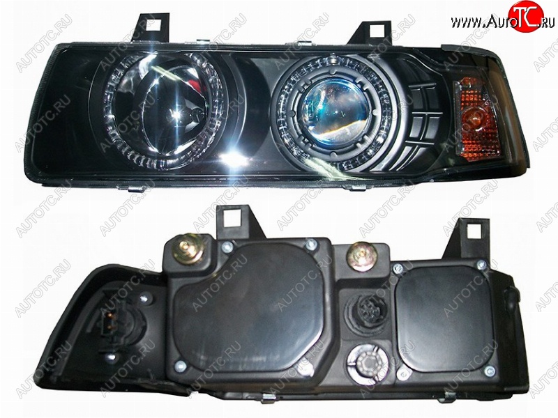 17 699 р. Левая передняя фара SAT (цельная с габаритом, черный хрусталь) BMW 3 серия E36 седан (1990-2000)  с доставкой в г. Пермь
