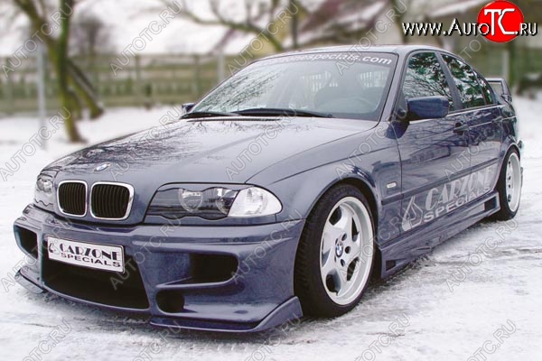 1 899 р. Накладка на передний бампер CarZone BMW 3 серия E46 седан дорестайлинг (1998-2001)  с доставкой в г. Пермь