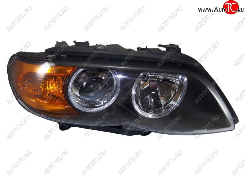 13 549 р. Правая передняя фара SAT (желтый поворотник, рестайлинг) BMW X5 E53 рестайлинг (2003-2006)  с доставкой в г. Пермь