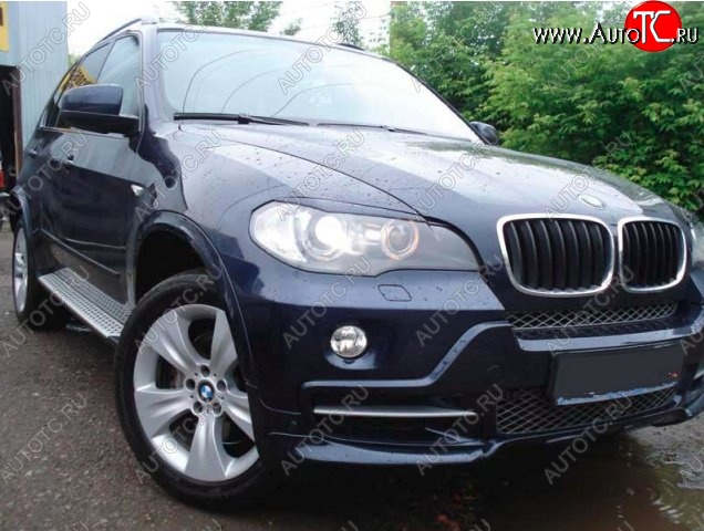 1 499 р. Реснички на фары CT BMW X5 E70 рестайлинг (2010-2013) (Неокрашенные)  с доставкой в г. Пермь