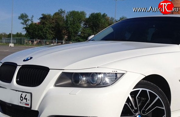 1 049 р. Реснички на фары M-VRS v2 BMW 3 серия E90 седан дорестайлинг (2004-2008) (Неокрашенные)  с доставкой в г. Пермь