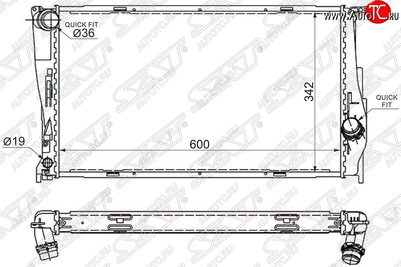 5 499 р. Радиатор двигателя SAT BMW 3 серия E90 седан дорестайлинг (2004-2008)  с доставкой в г. Пермь