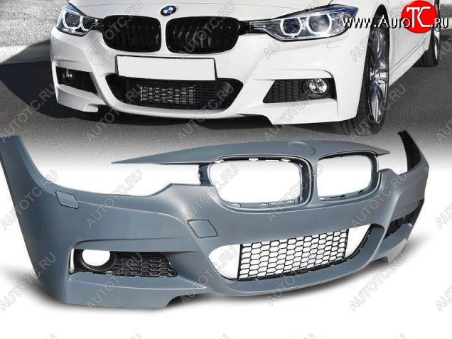 29 949 р. Передний бампер M-pakiet BMW 3 серия F30 седан дорестайлинг (2012-2015) (Неокрашенный)  с доставкой в г. Пермь