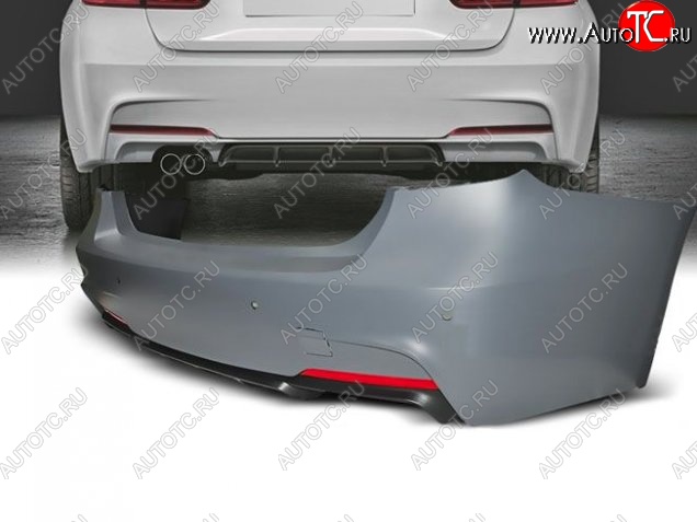 44 399 р. Задний бампер (седан) M-performance BMW 3 серия F30 седан дорестайлинг (2012-2015) (Неокрашенный)  с доставкой в г. Пермь