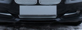 Защитная сетка радиатора в бампер Стрелка 11 Премиум (алюминий) BMW 3 серия ( F30,  F31) (2012-2015) седан дорестайлинг, универсал дорестайлинг (Цвет: хром)