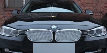 Защитная сетка решетки радиатора Стрелка 11 Премиум (алюминий) BMW 3 серия ( F30,  F31) (2012-2015) седан дорестайлинг, универсал дорестайлинг (Цвет: хром)