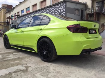 8 499 р. Накладки на пластиковые пороги INMAX M-Perfomance  BMW 3 серия  F30 (2012-2018) седан дорестайлинг, седан рестайлинг (черный матовый)  с доставкой в г. Пермь. Увеличить фотографию 3