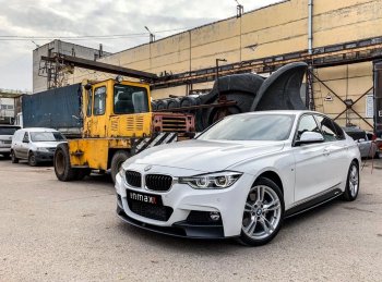 8 499 р. Накладки на пластиковые пороги INMAX M-Perfomance  BMW 3 серия  F30 (2012-2018) седан дорестайлинг, седан рестайлинг (черный матовый)  с доставкой в г. Пермь. Увеличить фотографию 4