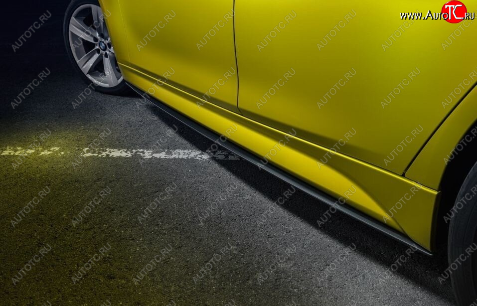 8 499 р. Накладки на пластиковые пороги INMAX M-Perfomance  BMW 3 серия  F30 (2012-2018) седан дорестайлинг, седан рестайлинг (черный матовый)  с доставкой в г. Пермь