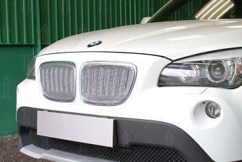Защитная сетка решетки радиатора Стрелка 11 Премиум (алюминий) BMW X1  E84 (2009-2015) (Цвет: хром)