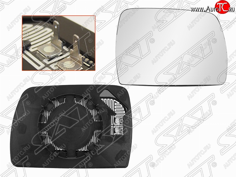659 р. Правое полотно зеркала SAT (голубой, асферическое с обогревом) BMW X3 E83 (2003-2009)  с доставкой в г. Пермь