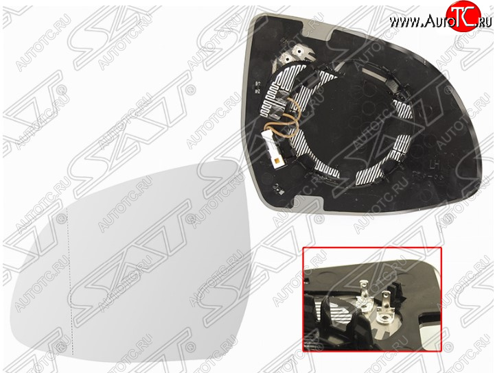 1 299 р. Левое полотно зеркала SAT (асферическое с обогревом) BMW X5 F15 (2013-2018)  с доставкой в г. Пермь