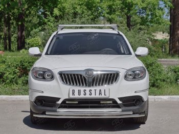 16 549 р. Защита переднего бампера (2 трубыØ42 мм, нержавейка) SLITKOFF  Brilliance V5 (2012-2018)  с доставкой в г. Пермь. Увеличить фотографию 2