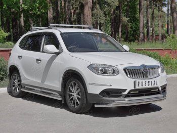 16 549 р. Защита переднего бампера (2 трубыØ42 мм, нержавейка) SLITKOFF  Brilliance V5 (2012-2018)  с доставкой в г. Пермь. Увеличить фотографию 3