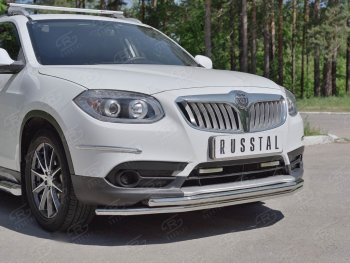 16 549 р. Защита переднего бампера (2 трубыØ42 мм, нержавейка) SLITKOFF  Brilliance V5 (2012-2018)  с доставкой в г. Пермь. Увеличить фотографию 4