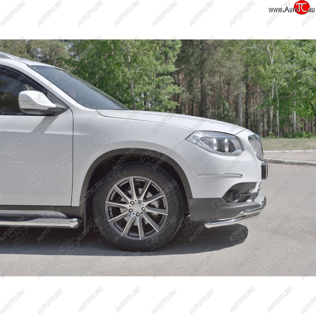 16 549 р. Защита переднего бампера (2 трубыØ42 мм, нержавейка) SLITKOFF  Brilliance V5 (2012-2018)  с доставкой в г. Пермь