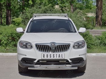 18 999 р. Защита переднего бампера (2 трубыØ63 и 42 мм, нержавейка) SLITKOFF  Brilliance V5 (2012-2018)  с доставкой в г. Пермь. Увеличить фотографию 3