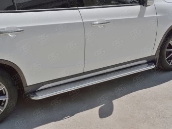 24 649 р. Порожки для ног (Ø42 мм) SLITKOFF Brilliance V5 (2012-2018) (лист - алюминий, профиль - нержавейка)  с доставкой в г. Пермь. Увеличить фотографию 2