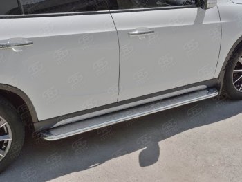 22 999 р. Порожки для ног (Ø42 мм) SLITKOFF  Brilliance V5 (2012-2018) (лист - алюминий, профиль - сталь)  с доставкой в г. Пермь. Увеличить фотографию 2