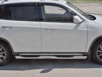 24 549 р. Защита порогов из трубы d76 мм с пластиковыми вставками для ног SLITKOFF v1 Brilliance V5 (2012-2018)  с доставкой в г. Пермь. Увеличить фотографию 3